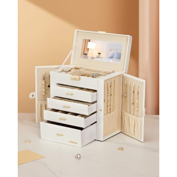 Stylish Jewelry Box Organizer with Lockable Storage