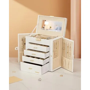 Stylish Jewelry Box Organizer with Lockable Storage