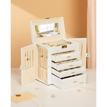 Stylish Jewelry Box Organizer with Lockable Storage