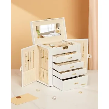 Stylish Jewelry Box Organizer with Lockable Storage