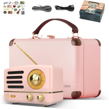 Muzen Portable Bluetooth Speaker, OTR Metal Retro Small Wireless Speaker, FM Radio with Antenna AUX,...