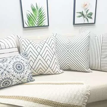 Slow Cow Decorative Embroidery Cushion Cover Grey Dots Embroidered Throw Pillow Cover 18 x18 Inches