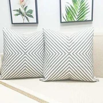 Slow Cow Decorative Embroidery Cushion Cover Grey Dots Embroidered Throw Pillow Cover 18 x18 Inches