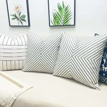 Slow Cow Decorative Embroidery Cushion Cover Grey Dots Embroidered Throw Pillow Cover 18 x18 Inches