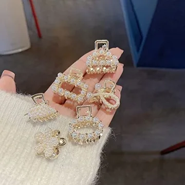 Stylish 6 Piece Mini Hair Claw Clips for Women and Girls