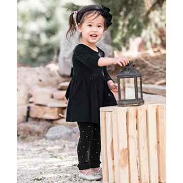 RuffleButts Footless Ruffle Tights for Girls - Black & Gold