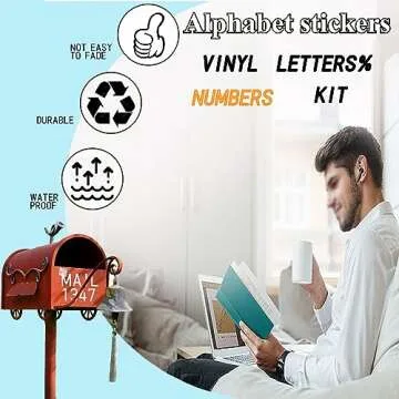 24 Sheets Large Letter Stickers,1200PCS Self Adhesive Letters Stick on Vinyl Letters Capital Waterpr...