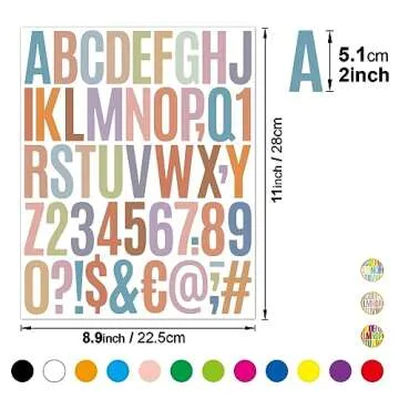 24 Sheets of Self Adhesive 2 Inch Letter Stickers