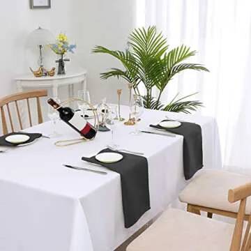 H.VERSAILTEX Cloth Napkins Set of 12 (18" X 18") Linen Textured Dinner Napkins Waterproof Extra Soft Thick Durable Reusable Napkins with Hemmed Edges for Dinners, Weddings and Everyday Use, Black