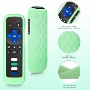 for Roku-Remote-Cover,Compatible with All Roku TV Remote Glow in The Dark Silicone Protective Case B...