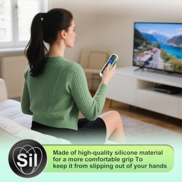 for Roku-Remote-Cover,Compatible with All Roku TV Remote Glow in The Dark Silicone Protective Case Blue and Green 2-Pack