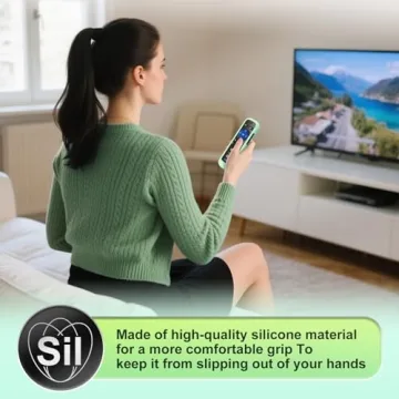 for Roku-Remote-Cover,Compatible with All Roku TV Remote Glow in The Dark Silicone Protective Case Blue and Green 2-Pack