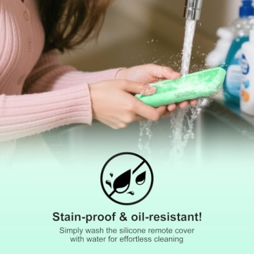 for Roku-Remote-Cover,Compatible with All Roku TV Remote Glow in The Dark Silicone Protective Case Blue and Green 2-Pack