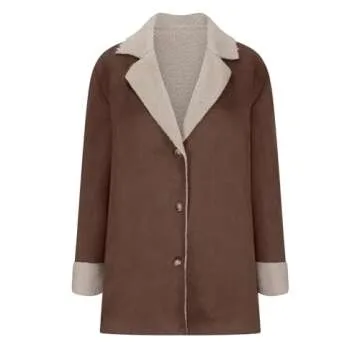 Leodye Women's Plus Size Fleece Lined Winter Coat