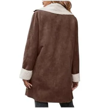 Leodye Women's Plus Size Fleece Lined Winter Coat