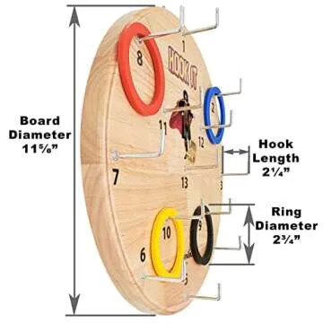 Funsparks Hook It Ring Toss Game for Kids & Adults – Includes 24 Rings and Extra Hook – Indoor & Outdoor Games for Family and Friends – Safe Alternative to Darts