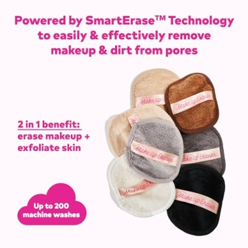 The Original MakeUp Eraser, 7-Day Set, Erase All Makeup With Just Water, Including Waterproof Mascara, Eyeliner, Foundation, Lipstick, Sunscreen, and More! Neutrals, 7ct.