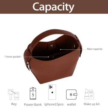 LA FESTIN Leather Bucket Bag - Stylish Crossbody Handbag