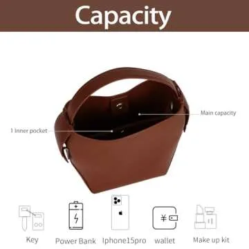 LA FESTIN Leather Bucket Bag - Stylish Crossbody Handbag