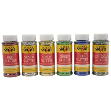 School Smart Craft Glitter Pack of 6 - Assorted Colors 4oz