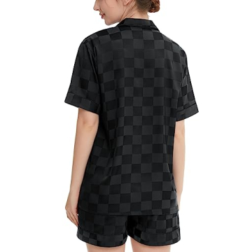 SWOMOG Women's Satin Pajama Set Luxurious Silk Pjs