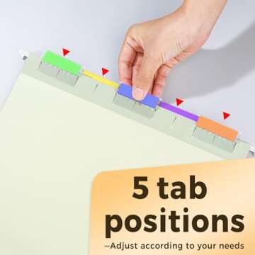 SUNEE Hanging File Folders: 50 Pastel File Organizers
