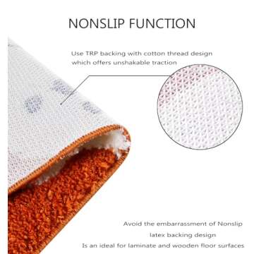 Estmy Cute Ghost Halloween Bathroom Runner Rug 18’’x45’’ Vibrant Orange Spooky Funny Halloween Extra Long Bath Rug Non Slip Washable, Modern Fall Halloween Aesthetic Bath Runner Bathroom Decorations