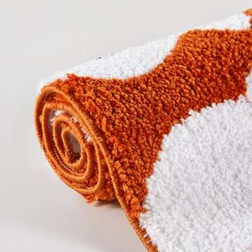 Estmy Cute Ghost Halloween Bathroom Runner Rug 18’’x45’’ Vibrant Orange Spooky Funny Halloween Extra Long Bath Rug Non Slip Washable, Modern Fall Halloween Aesthetic Bath Runner Bathroom Decorations