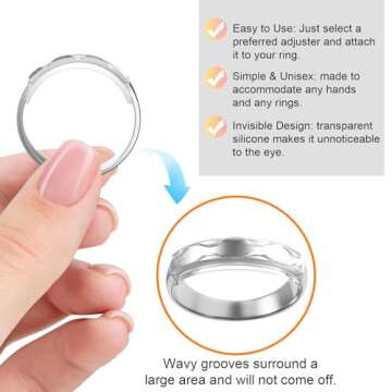 Ring Sizers for Loose Rings Ring Guards for Loose Rings Fit Any Rings, Invisible Ring Size Adjuster ...