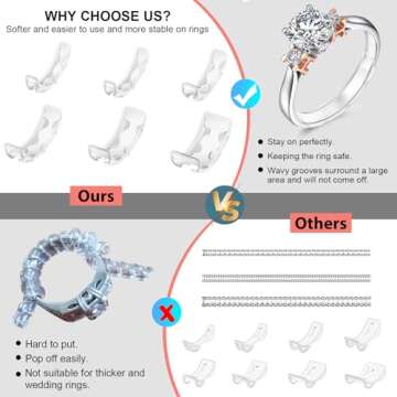 Ring Sizers for Loose Rings Ring Guards for Loose Rings Fit Any Rings, Invisible Ring Size Adjuster Never Sliding Off and Spinning