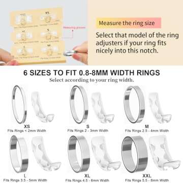 Ring Sizers for Loose Rings Ring Guards for Loose Rings Fit Any Rings, Invisible Ring Size Adjuster Never Sliding Off and Spinning