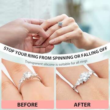 Ring Sizers for Loose Rings Ring Guards for Loose Rings Fit Any Rings, Invisible Ring Size Adjuster Never Sliding Off and Spinning