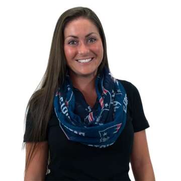 Littlearth New England Patriots NFL Sheer Infinity Scarf