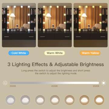 USIKEY Makeup Vanity with LED Lights & Drawers