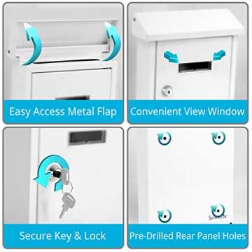Secure Weatherproof Locking Mailbox for Home & Business