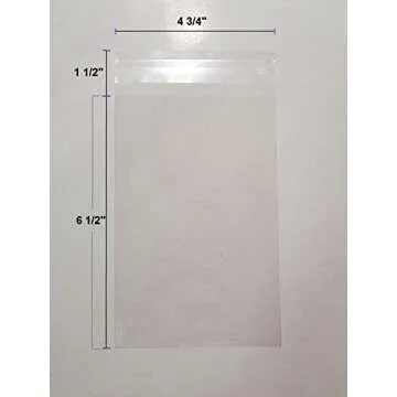 UNIQUEPACKING 100 Pcs 4 3/4 X 6 1/2 Clear A6 Card Resealable Cello/Cellophane Bags