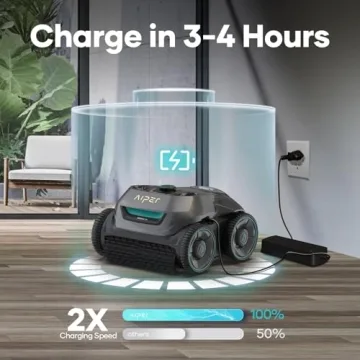 AIPER Seagull Pro Cordless Robotic Pool Cleaner, WavePath Navigation, Wall-Climbing, Quad-Motor, 150 mins Runtime for Inground Pools up to 1,600 sq.ft (Renewed)