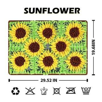 MHTTEC Snuffle Mat for Dogs, Sunflower 29.52" x 19.68" Enrichment Dog Sniffing Mat Interactive Dog S...