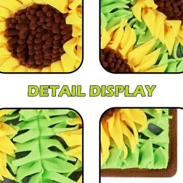 MHTTEC Snuffle Mat for Dogs, Sunflower 29.52" x 19.68" Enrichment Dog Sniffing Mat Interactive Dog Slow Feeders for Natural Foragaing Skills and Stress Relief for Small/Medium/Large Dogs 1PC