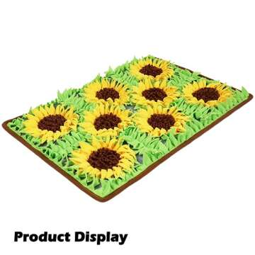MHTTEC Snuffle Mat for Dogs, Sunflower 29.52" x 19.68" Enrichment Dog Sniffing Mat Interactive Dog Slow Feeders for Natural Foragaing Skills and Stress Relief for Small/Medium/Large Dogs 1PC