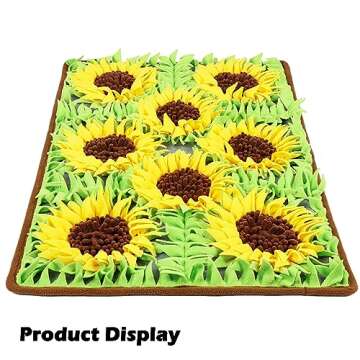 MHTTEC Snuffle Mat for Dogs, Sunflower 29.52" x 19.68" Enrichment Dog Sniffing Mat Interactive Dog Slow Feeders for Natural Foragaing Skills and Stress Relief for Small/Medium/Large Dogs 1PC