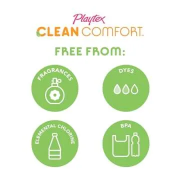 Playtex Clean Comfort Organic Cotton Tampons, Super Absorbency, Fragrance-Free, Organic Cotton - 30ct