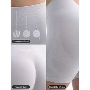 FRESOUGHT Workout Shorts Womens High Waisted Active Gym Yoga Running Shorts Essentials Grey M