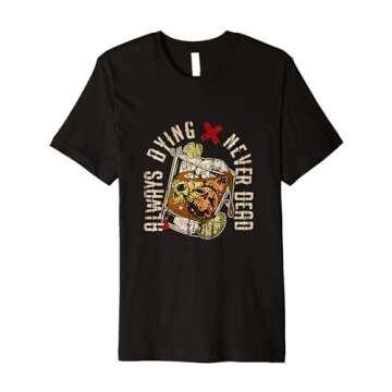 Always Dying Skull Whiskey Glass Premium T-Shirt