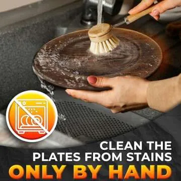 BURIUS 13'' Round Plastic Wood Charger Plates Set of 4 Chargers In Bulk Rustic Wood Round Table Charger Wedding Party Chargers Plate Set for 4-13 inch Charger Plates Charger Wedding Table Decor