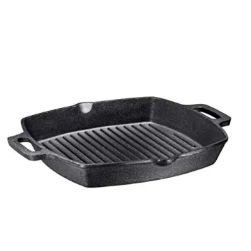 Bruntmor 13 Inch Non Stick Cast Iron Grill Pan - Versatile Cooking Essential