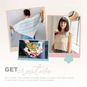 Lion Brand 24/7 Cotton Yarn - Soft & Versatile for Crafting