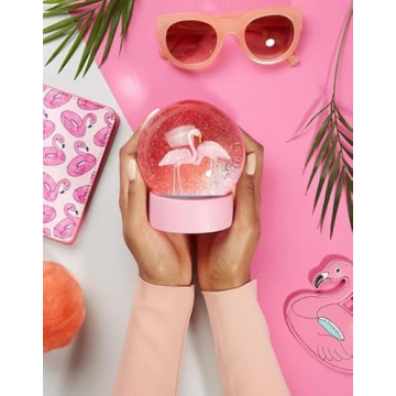 Pink Flamingos Snow Globe for Kids and Home Decor