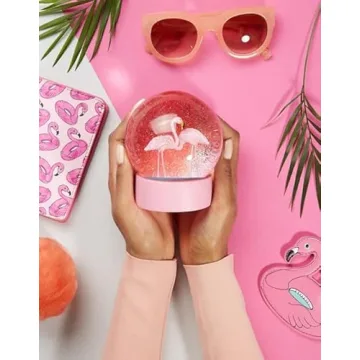 Pink Flamingos Snow Globe for Kids and Home Decor