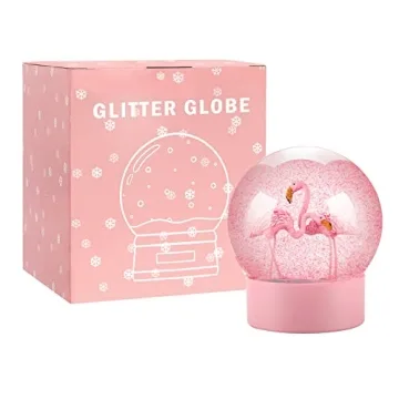Pink Flamingos Snow Globe for Kids and Home Decor